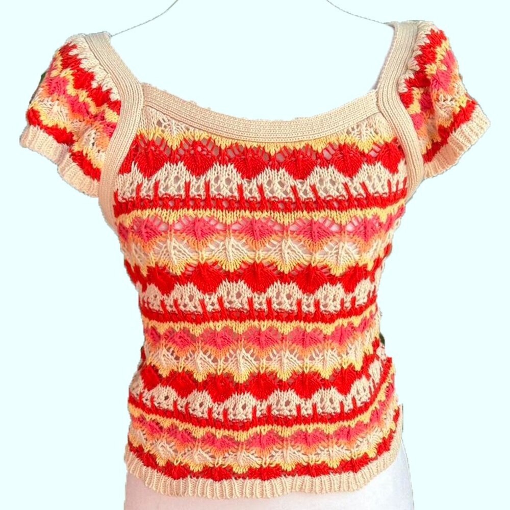 2  Blu Pepper Women's multi Blouse shirt tank sweater - size L large